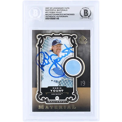 Robin Yount Milwaukee Brewers Autographed 2007 Upper Deck SP Legendary Cuts Masterful Materials GU Relic #MM-RY Beckett Fanatics Witnessed Authenticated Card