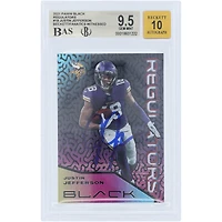 Justin Jefferson Minnesota Vikings Autographed 2021 Panini Black Regulators #REG-17 Beckett Fanatics Witnessed Authenticated 9.5/10 Card