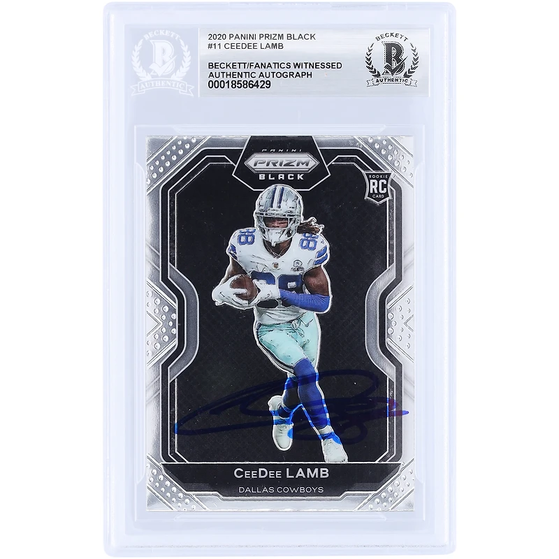 CeeDee Lamb Dallas Cowboys Autographed 2020 Panini Chronicles Prizm Black #PB-11 Beckett Fanatics Witnessed Authenticated Rookie Card