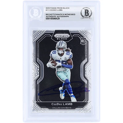 CeeDee Lamb Dallas Cowboys Autographed 2020 Panini Chronicles Prizm Black #PB-11 Beckett Fanatics Witnessed Authenticated Rookie Card