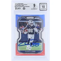CeeDee Lamb Dallas Cowboys Autographed 2020 Panini Prizm Red White & Blue Prizm #334 Beckett Fanatics Witnessed Authenticated 9/10 Rookie Card