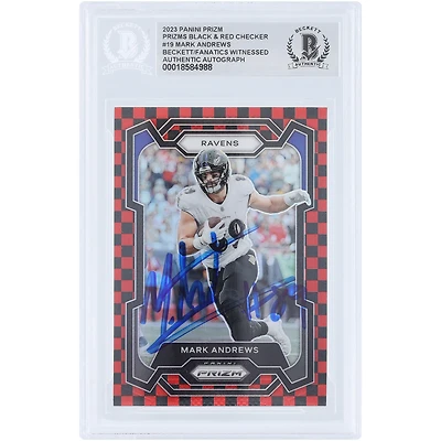 Mark Andrews Baltimore Ravens Autographed 2023 Panini Prizm Black & Red Checker Prizm #19 Beckett Fanatics Witnessed Authenticated Card