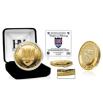Highland Mint New York Rangers Centennial 39mm Gold Coin