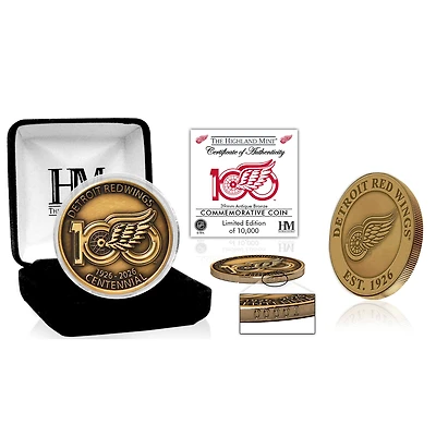 Highland Mint Detroit Red Wings Centennial 39mm Antique Bronze Coin