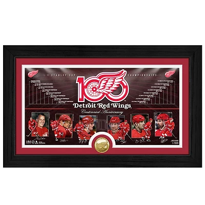 Highland Mint Detroit Red Wings 12" x 20" Centennial Bronze Coin Timeline Photo Mint