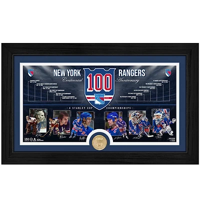 Highland Mint New York Rangers 12" x 20" Centennial Bronze Coin Timeline Photo Mint