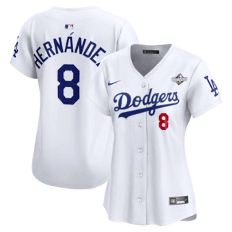Women's Nike Enrique Hernández White Los Angeles Dodgers 2025 World Series Home Limited Jersey