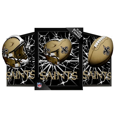 New Orleans Saints 14" x 18" Framed 3D Lenticular Art