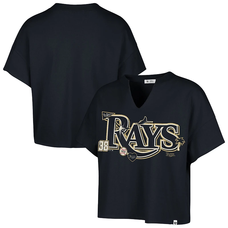 Women's '47 x Stoney Clover Lane Navy Tampa Bay Rays Oversized Notch Neck T-Shirt