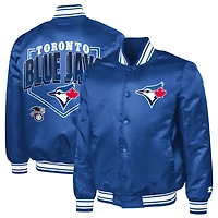 Men's Starter  Royal Toronto Blue Jays Home Plate Printed Graphic Satin Full-Snap Varsity Jacket