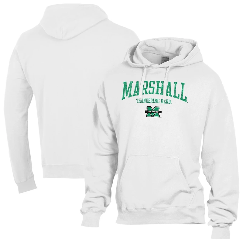 Men's ComfortWash White Marshall Thundering Herd Fleece Hoodie