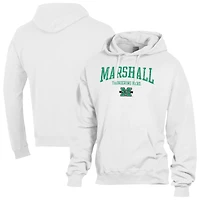 Men's ComfortWash  White Marshall Thundering Herd Fleece Hoodie
