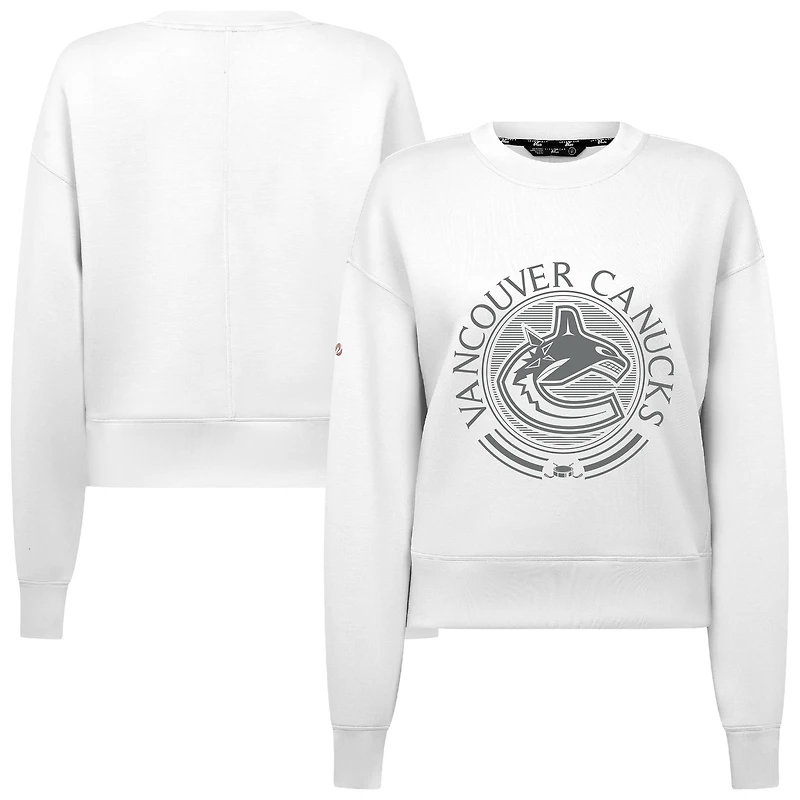 Women's Levelwear White Vancouver Canucks Slate & Snow Sponge Tri-Blend Sweatshirt