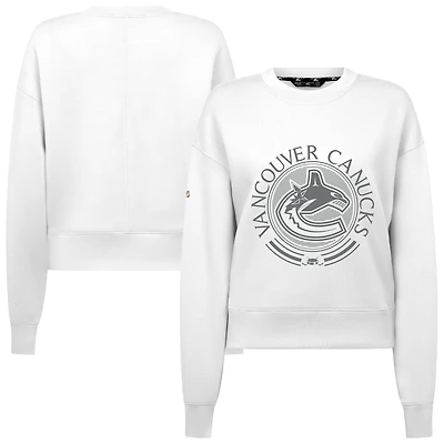 Women's Levelwear White Vancouver Canucks Slate & Snow Sponge Tri-Blend Sweatshirt