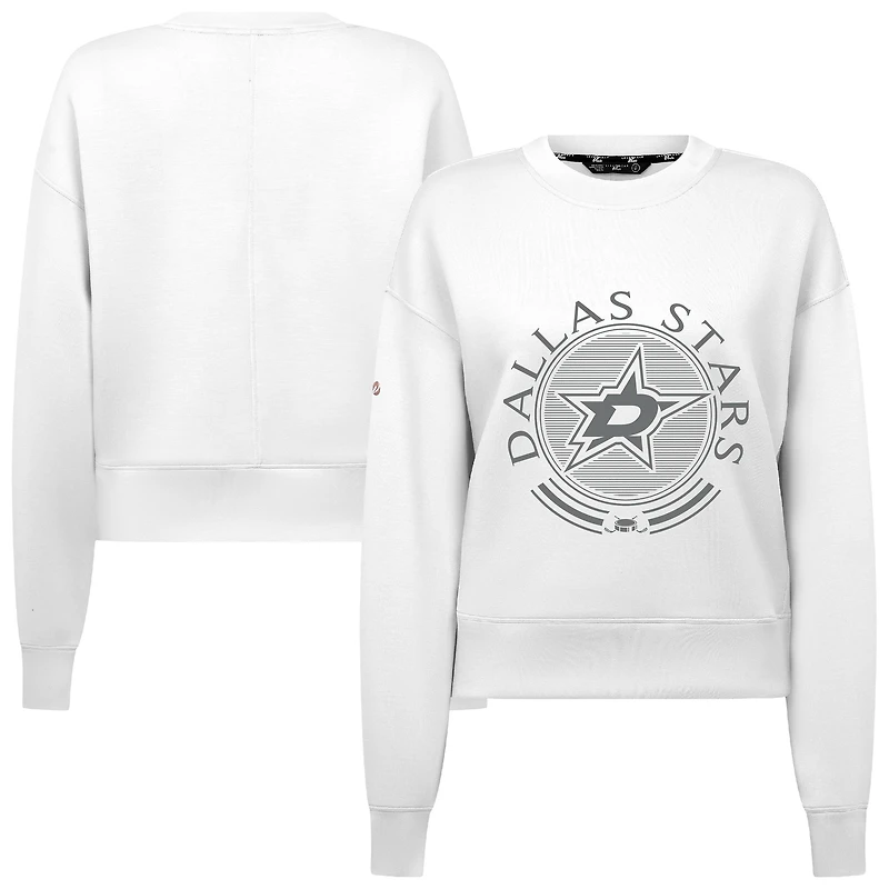 Women's Levelwear White Dallas Stars Slate & Snow Sponge Tri-Blend Sweatshirt
