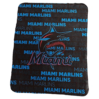 Miami Marlins Classic Fleece Throw Blanket
