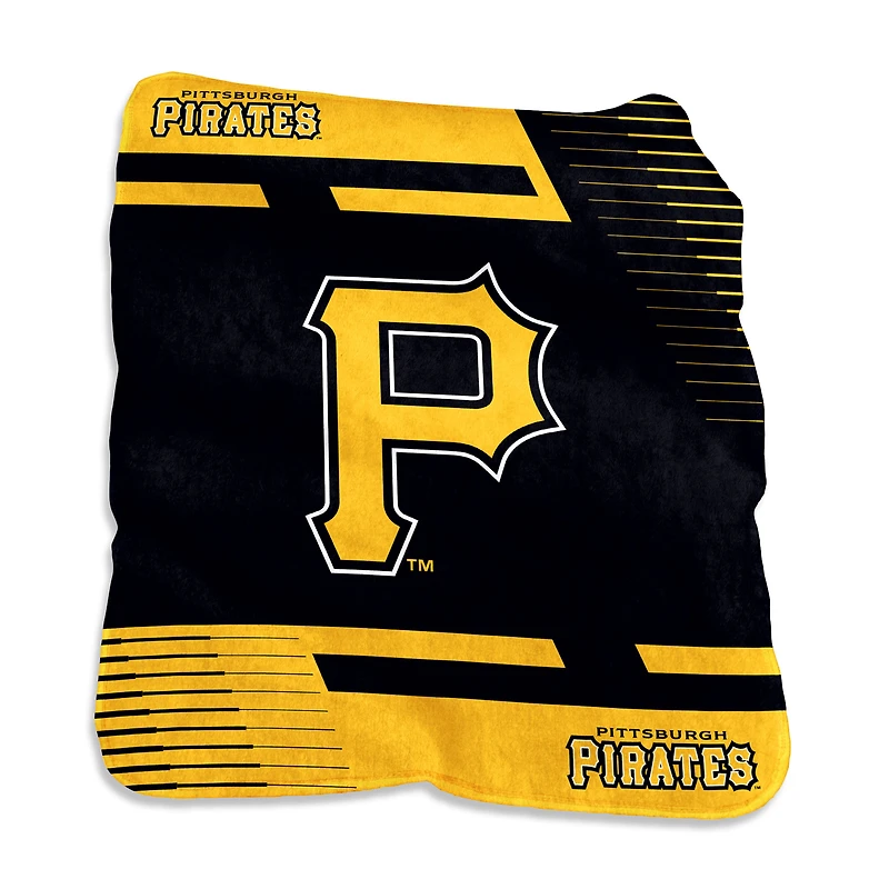 Logo Brands Pittsburgh Pirates 50" x 60" Raschel Double Stripe Throw Blanket