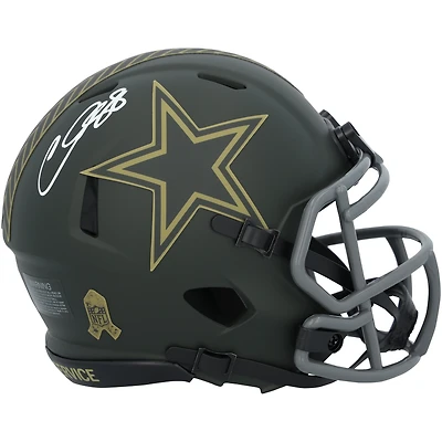 CeeDee Lamb Dallas Cowboys Autographed Riddell 2025 Salute To Service Speed Mini Helmet