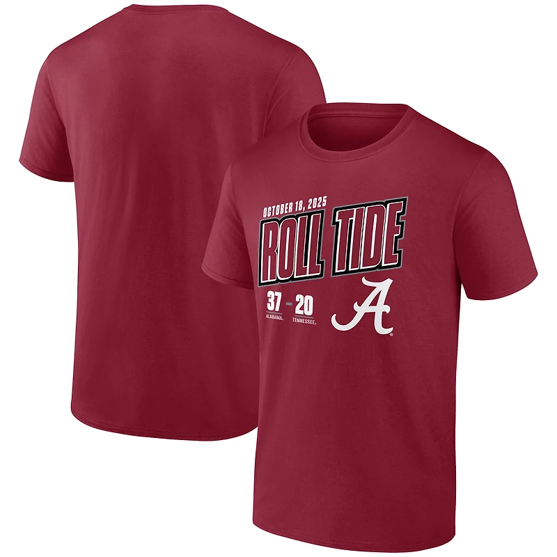 Men's Crimson Alabama Crimson Tide vs Tennessee Volunteers 2025 Score T-Shirt
