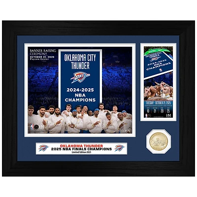 Highland Mint Oklahoma City Thunder 2025 NBA Finals Champions Banner Raising Ceremony 13" x 16" Bronze Coin Ticket Photo Mint