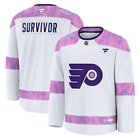 Men's Fanatics White Philadelphia Flyers Hockey Fights Cancer Practice Jersey