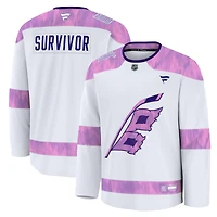 Men's Fanatics White Carolina Hurricanes Hockey Fights Cancer Practice Jersey