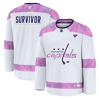 Men's Fanatics White Washington Capitals Hockey Fights Cancer Practice Jersey