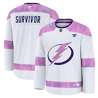 Men's Fanatics White Tampa Bay Lightning Hockey Fights Cancer Practice Jersey