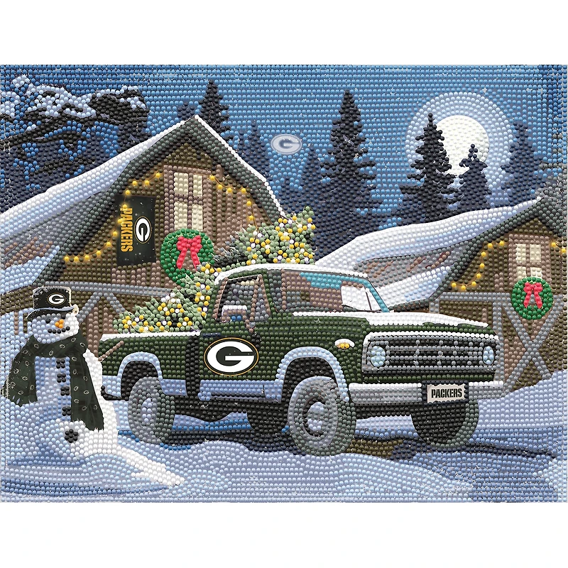 Green Bay Packers Winter Truck Diamond Art Holiday Craft Kit
