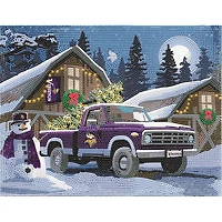 Minnesota Vikings Winter Truck Diamond Art Holiday Craft Kit