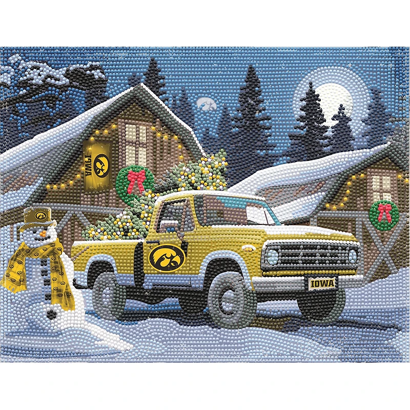 Iowa Hawkeyes Winter Truck Diamond Art Holiday Craft Kit