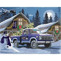 Baltimore Ravens Winter Truck Diamond Art Holiday Craft Kit