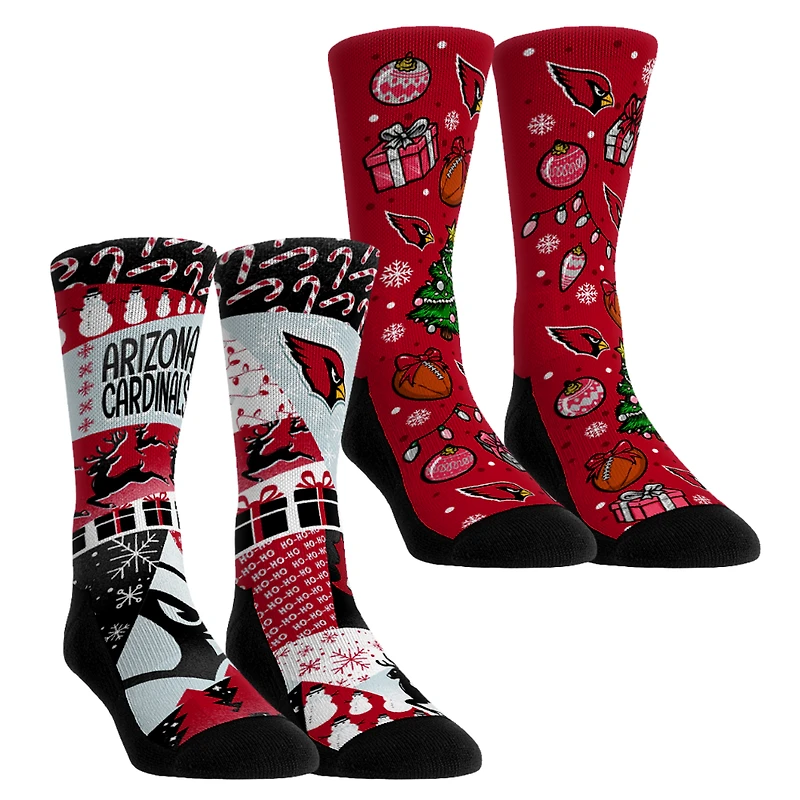Youth Rock Em Socks Arizona Cardinals Holiday Remix Crew Socks Two-Pack