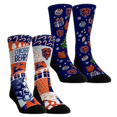 Youth Rock Em Socks Chicago Bears Holiday Remix Crew Socks Two-Pack