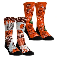Youth Rock Em Socks Cleveland Browns Holiday Remix Crew Socks Two-Pack