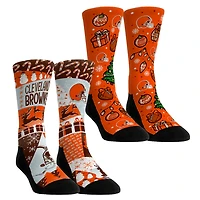 Youth Rock Em Socks Cleveland Browns Holiday Remix Crew Socks Two-Pack