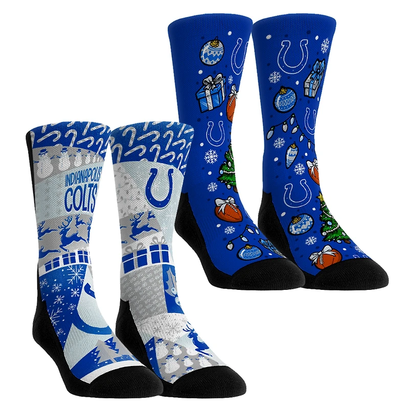 Youth Rock Em Socks Indianapolis Colts Holiday Remix Crew Socks Two-Pack