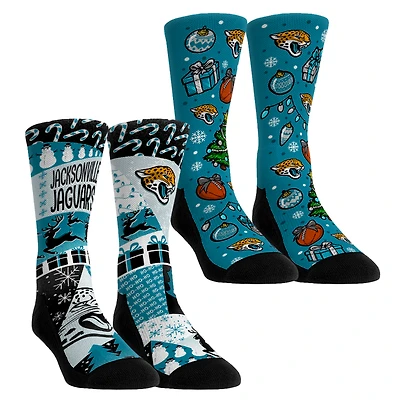 Youth Rock Em Socks Jacksonville Jaguars Holiday Remix Crew Socks Two-Pack