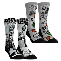 Youth Rock Em Socks Las Vegas Raiders Holiday Remix Crew Socks Two-Pack