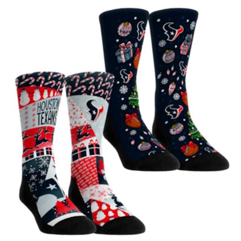 Youth Rock Em Socks Houston Texans Holiday Remix Crew Socks Two-Pack