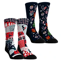 Youth Rock Em Socks Houston Texans Holiday Remix Crew Socks Two-Pack