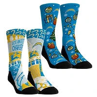 Youth Rock Em Socks Los Angeles Chargers Holiday Remix Crew Socks Two-Pack