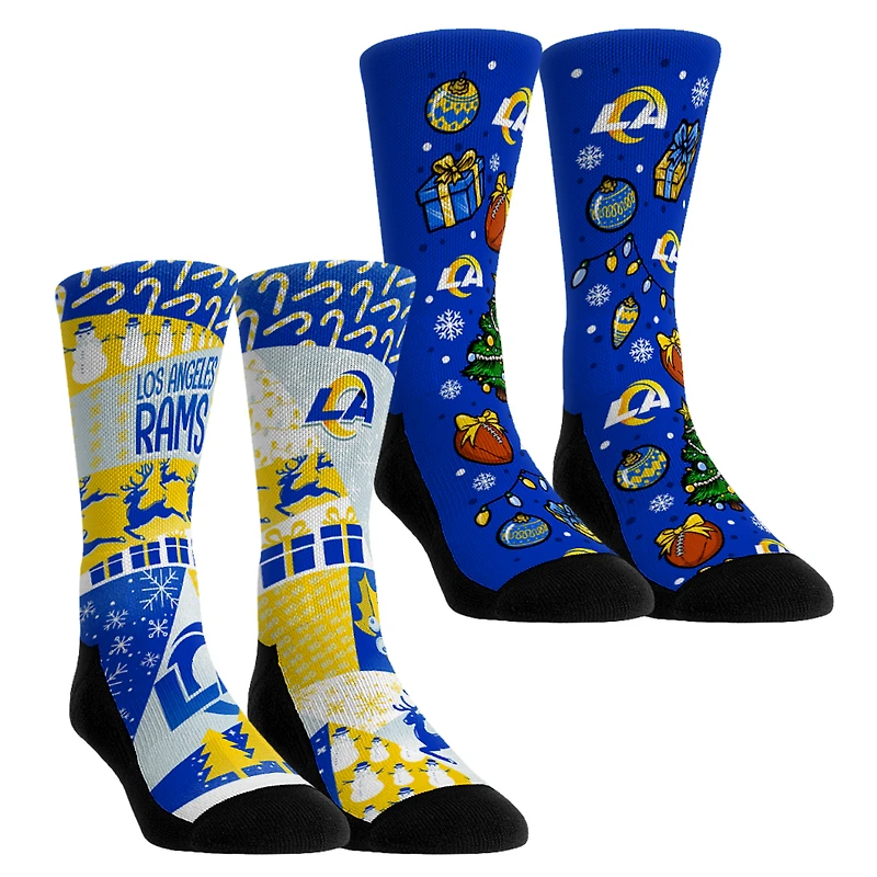Youth Rock Em Socks Los Angeles Rams Holiday Remix Crew Socks Two-Pack
