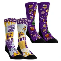 Youth Rock Em Socks Minnesota Vikings Holiday Remix Crew Socks Two-Pack