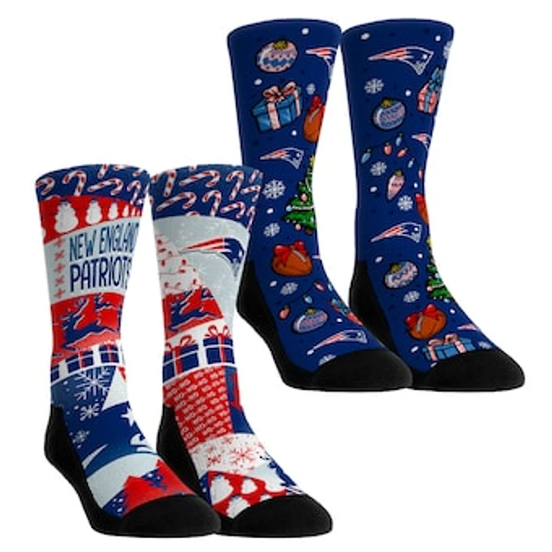 Youth Rock Em Socks New England Patriots Holiday Remix Crew Socks Two-Pack