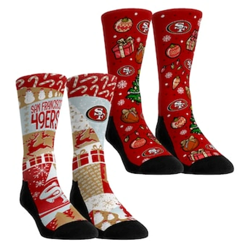 Youth Rock Em Socks San Francisco 49ers Holiday Remix Crew Socks Two-Pack