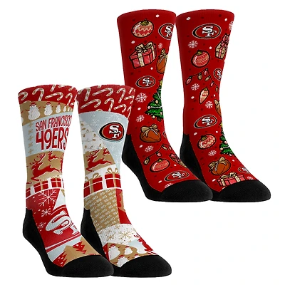 Youth Rock Em Socks San Francisco 49ers Holiday Remix Crew Socks Two-Pack