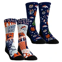 Youth Rock Em Socks Denver Broncos Holiday Remix Crew Socks Two-Pack
