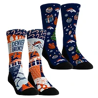 Youth Rock Em Socks Denver Broncos Holiday Remix Crew Socks Two-Pack
