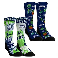 Youth Rock Em Socks Seattle Seahawks Holiday Remix Crew Socks Two-Pack